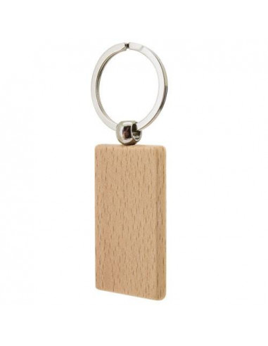 Llavero de madera rectangular