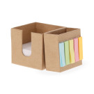 Portanotas de cartón reciclado con lapicero y mini notas adhesivas