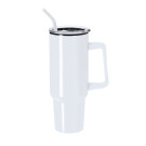 Taza térmica 1,2L de acero inox de doble pared con tapa y pajita