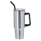 Taza térmica 1,2L de acero inox de doble pared con tapa y pajita