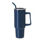 Taza térmica 1,2L de acero inox de doble pared con tapa y pajita