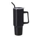 Taza térmica 1,2L de acero inox de doble pared con tapa y pajita