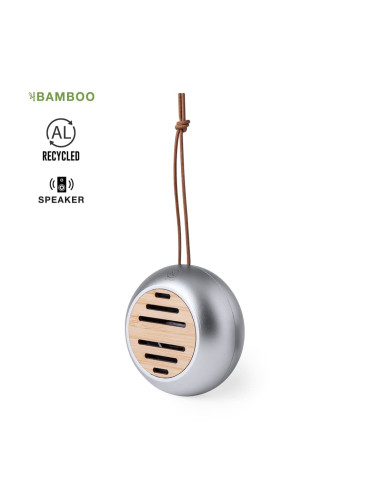Altavoz bluetooth mini 3W de aluminio reciclado y bambú