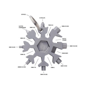 Llavero multiherramienta de acero inox copo de nieve 2