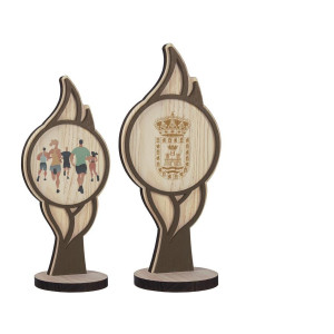 Trofeo llama de madera