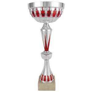 Copa deportiva tetris roja y plateada