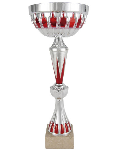 Copa deportiva tetris roja y plateada