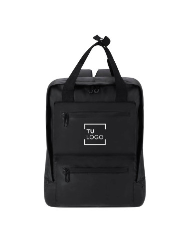 Mochila de PU resistente con asas dobles y compartimento para portátil 15”