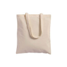 Bolsa de algodón color natural 220gr con fuelle y asas largas