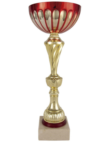 Copa deportiva gerano rojo y oro