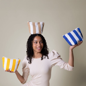 Neceser a rayas de algodón reciclado 2