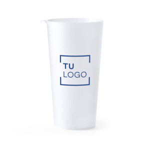 Vaso reutilizable traslúcido con enganche 400ml