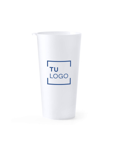 Vaso reutilizable traslúcido con enganche 400ml