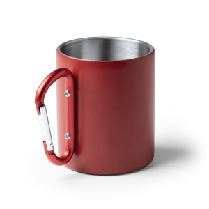 Taza metálica doble pared de colores con mosquetón