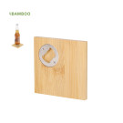 Posavasos cuadrado de bambú con abridor