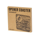 Posavasos cuadrado de bambú con abridor