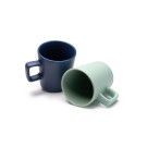 Taza de cerámica acabado mate y asa cuadrada 300ml