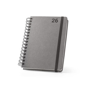 Agenda diaria A5 de cuero con anillas