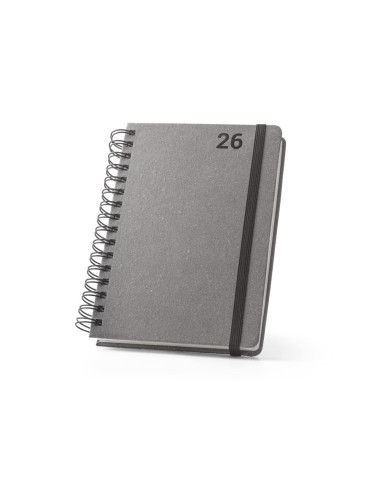 Agenda diaria A5 de cuero con anillas