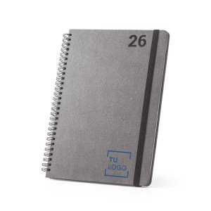 Agenda semanal B5 de cuero reciclado con anillas
