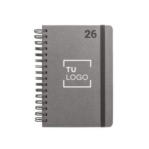 Agenda diaria A5 de cuero con anillas