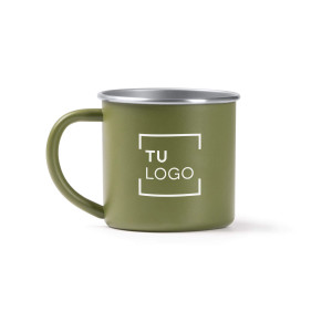 Taza retro de acero inoxidable reciclado acabado mate 350ml