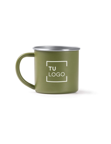Taza retro de acero inoxidable reciclado acabado mate 350ml