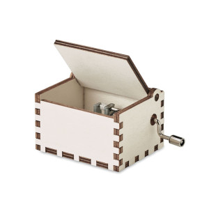 Caja de música navideña de madera