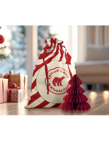 Bolsa saco de algodón navideña grande Bolsa saco de algodón navideña grande