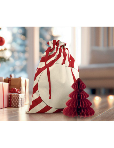 Bolsa saco de algodón navideña grande Bolsa saco de algodón navideña grande