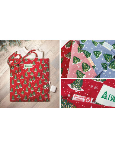 Bolsa navideña de algodón reciclado Bolsa navideña de algodón reciclado