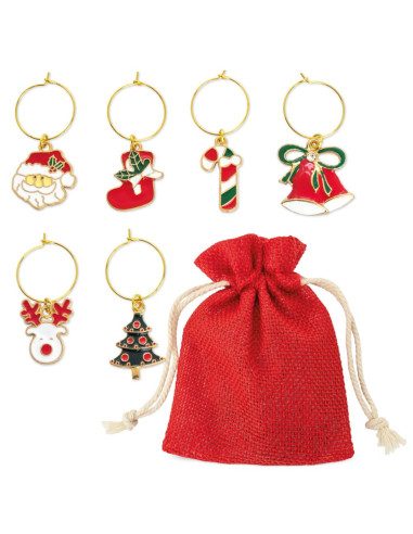 Set de aros navideños para copas