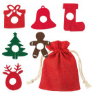Set de 6 marcadores de fieltro navideños para copas
