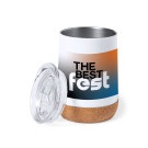 Vaso térmico para sublimación de acero inox con base de corcho 330ml