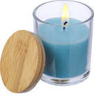 Vela de cristal aromática de vainilla con tapa de bambú
