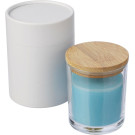 Vela de cristal aromática de vainilla con tapa de bambú