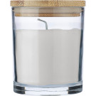 Vela de cristal aromática de vainilla con tapa de bambú