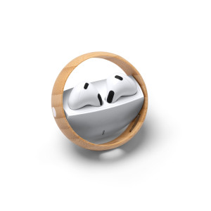 Auriculares inalámbricos con estuche de carga en ABS reciclado y bambú 2