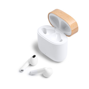 Auriculares inalámbricos eco en ABS reciclado y bambú