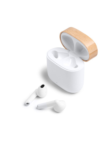 Auriculares inalámbricos eco en ABS reciclado y bambú
