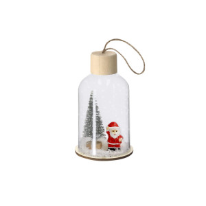 Adorno navideño de cristal y madera para colgar