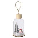 Adorno navideño de cristal y madera para colgar