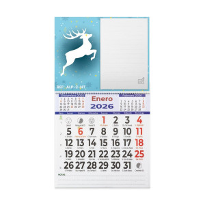 Calendario pequeño con imán y bloc de notas