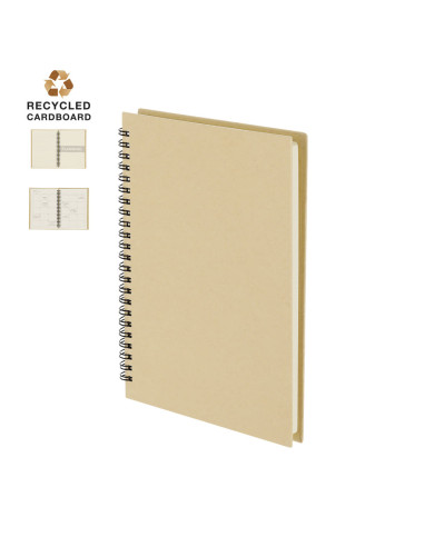 Libreta de cartón reciclado con planificador mensual