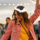 Diadema de flores con luces LED
