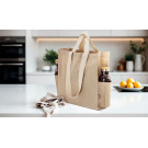 Bolsa de algodón reciclado grande con bolsillos laterales