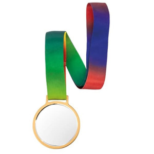 Medalla de cristal con cinta de poliéster