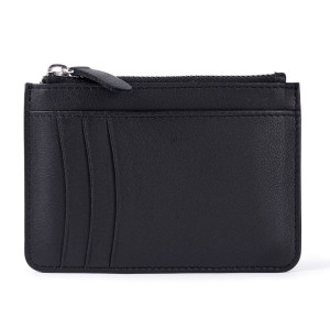 Cartera tarjetero de piel auténtica