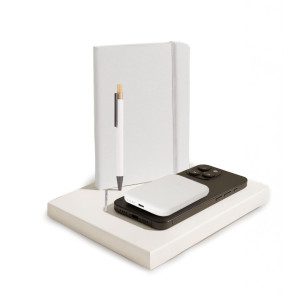 Set de regalo premium con libreta, boli y powerbank de 5000mAh