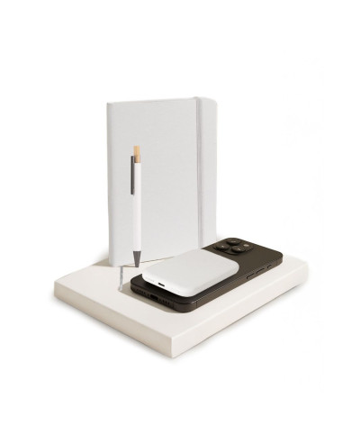 Set de regalo premium con libreta, boli y powerbank de 5000mAh